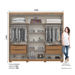 Guarda-Roupa 6 Portas Henn Norton DE24-127 Nature/Off White