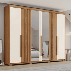 Guarda-Roupa 6 Portas Henn Norton DE24-127 Nature/Off White