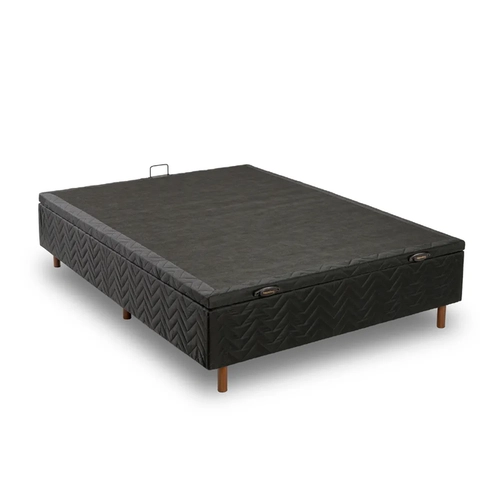 Base Box Baú Casal Kappesberg 138x188x30cm Preto