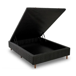 Base Box Baú Casal Kappesberg 138x188x30cm Preto