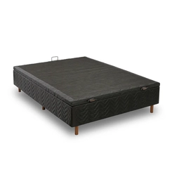 Base Box Baú Casal Kappesberg 138x188x30cm Preto
