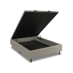 Base Box Baú Casal Kappesberg 138x188x30cm Bege
